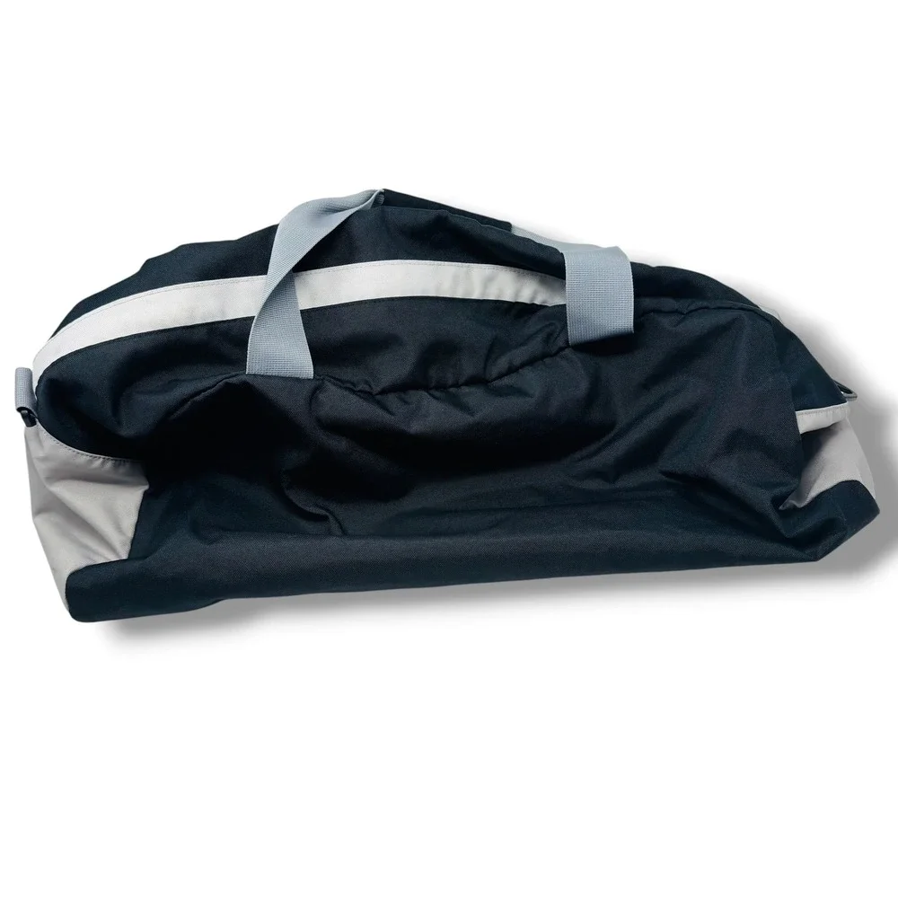 Vintage Nike Duffle Bag Black Gray White Swoosh Logo Gym Travel‎ Carry On Sport